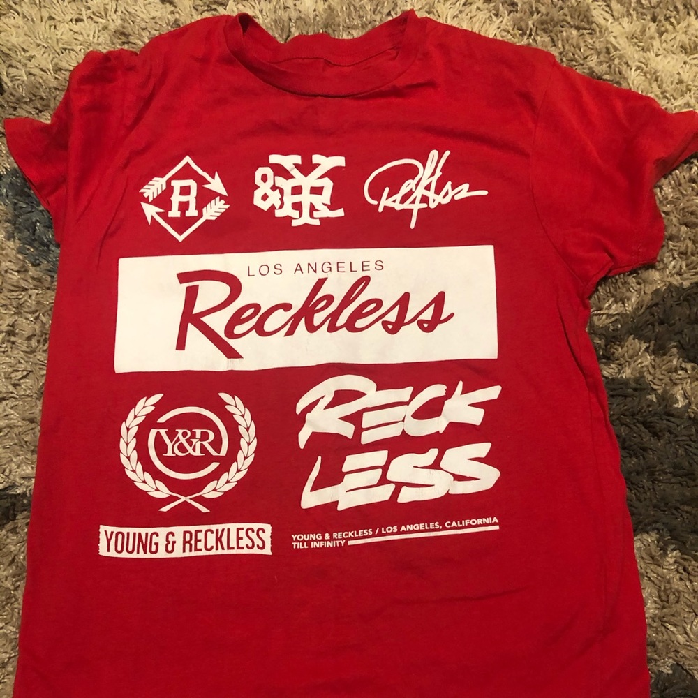 Young and reckless red shirt